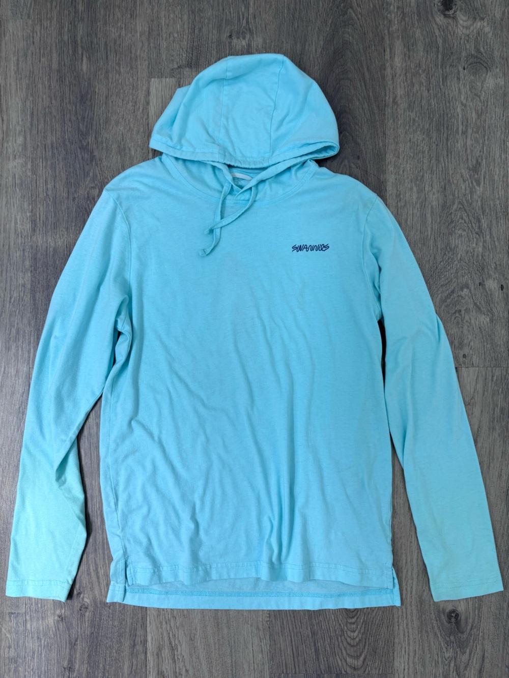 Swannies Golf Light Blue Hooded Long Sleeve Shirt